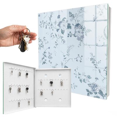 Key cabinet for wall Botanical flowers