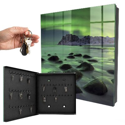 Key cabinet for wall Northern lights