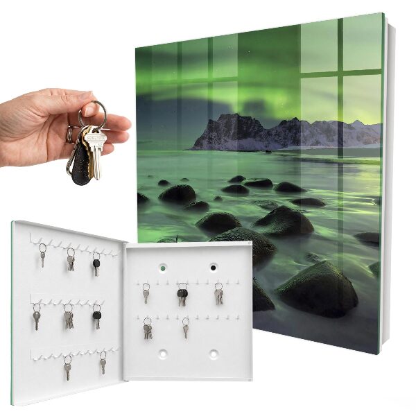 Key cabinet for wall Northern lights