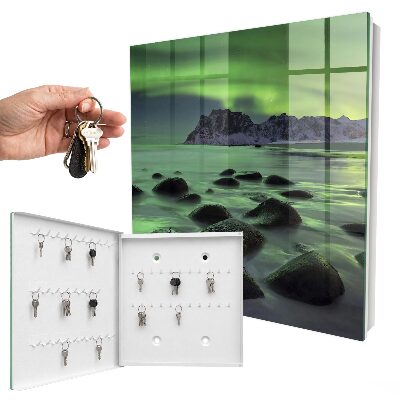 Key cabinet for wall Northern lights