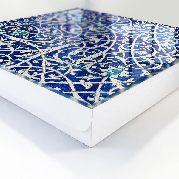 Key storage box Blue arabesque