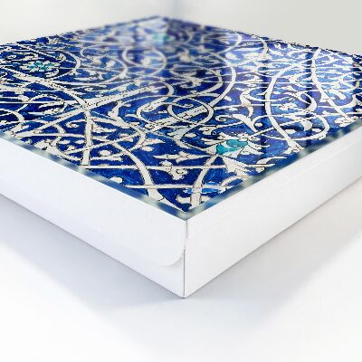 Key storage box Blue arabesque