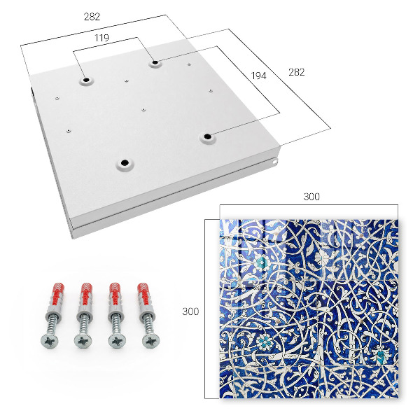 Key storage box Blue arabesque