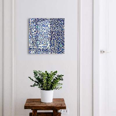Key storage box Blue arabesque