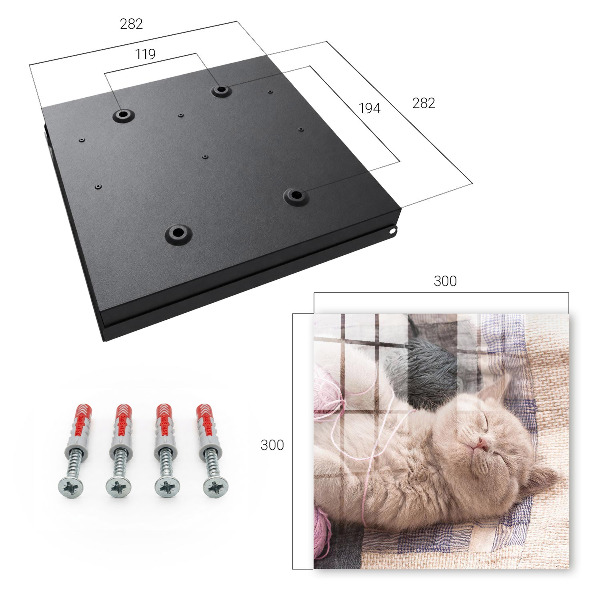 Key cabinet for wall Sleeping kitten