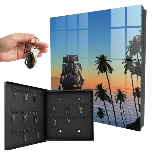 Key storage box Sea sailboat