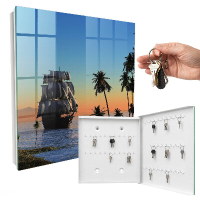 Key storage box Sea sailboat