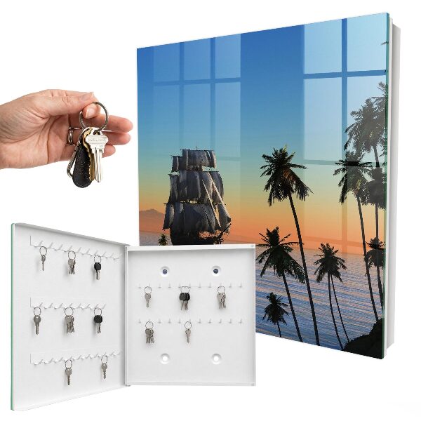 Key storage box Sea sailboat