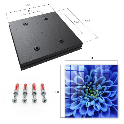 Key storage box Blue flower