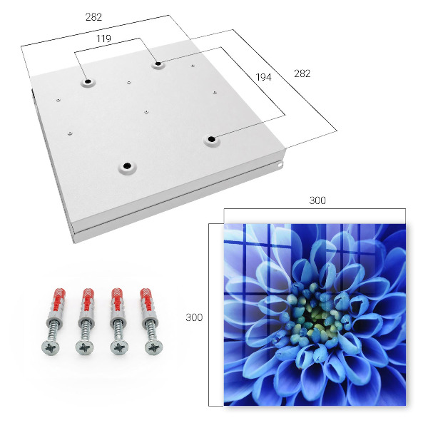 Key storage box Blue flower