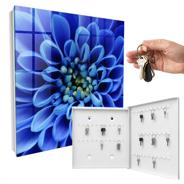Key storage box Blue flower