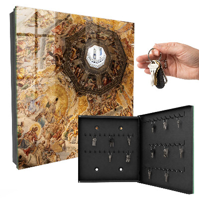 Key cabinet for wall Religious frescoes