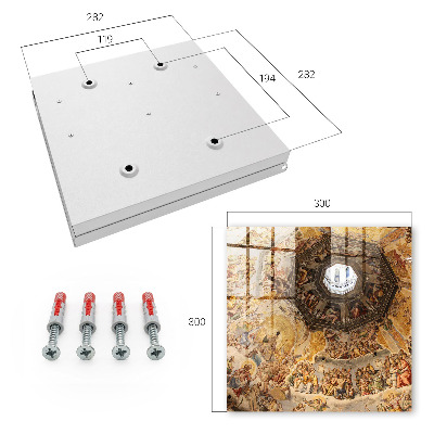 Key cabinet for wall Religious frescoes