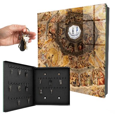 Key cabinet for wall Religious frescoes