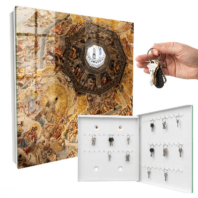Key cabinet for wall Religious frescoes