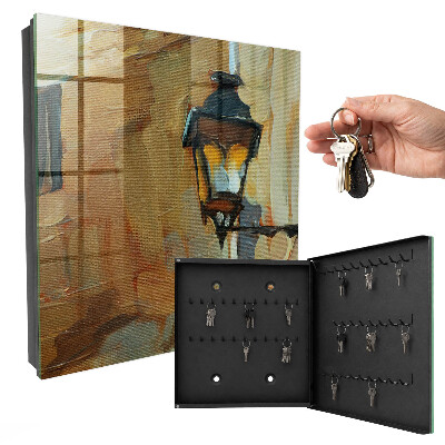 Key cabinet for wall Retro lamp