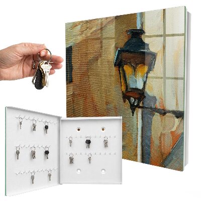 Key cabinet for wall Retro lamp