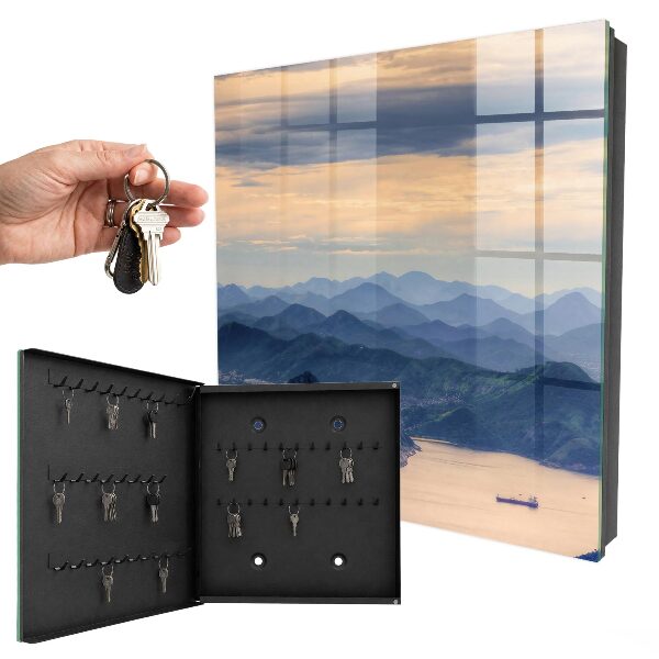 Key cabinet for wall Mountain landscape