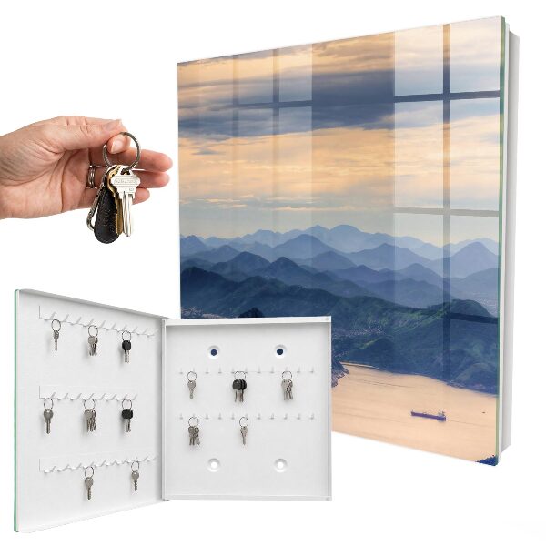 Key cabinet for wall Mountain landscape