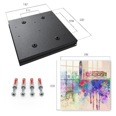 Key cabinet for wall Urban watercolor