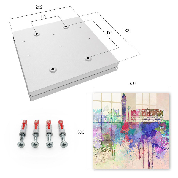 Key cabinet for wall Urban watercolor