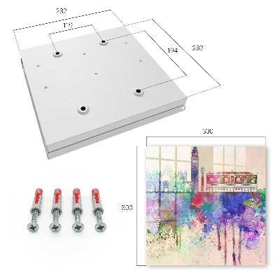 Key cabinet for wall Urban watercolor