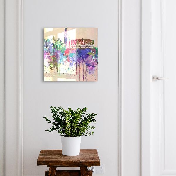 Key cabinet for wall Urban watercolor