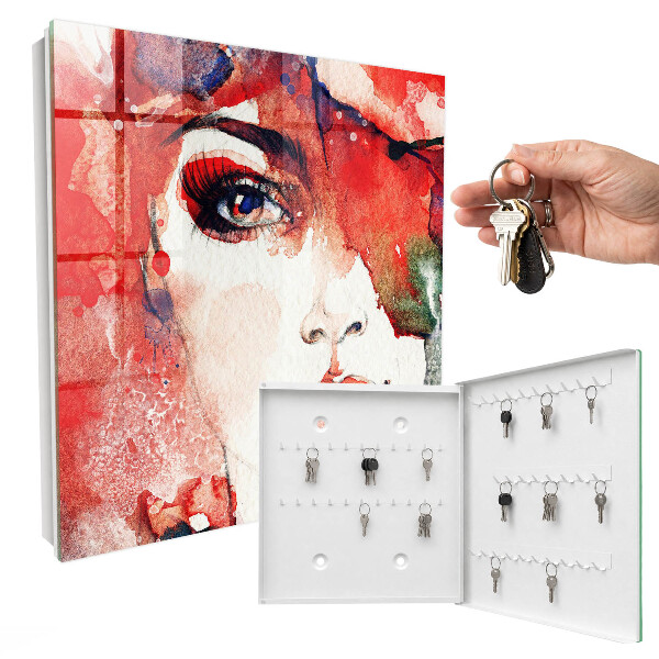 Key storage box Portrait of a woman