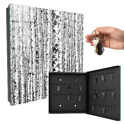 Key cabinet for wall Birch forest