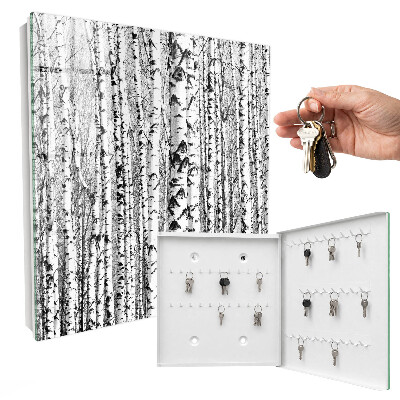 Key cabinet for wall Birch forest
