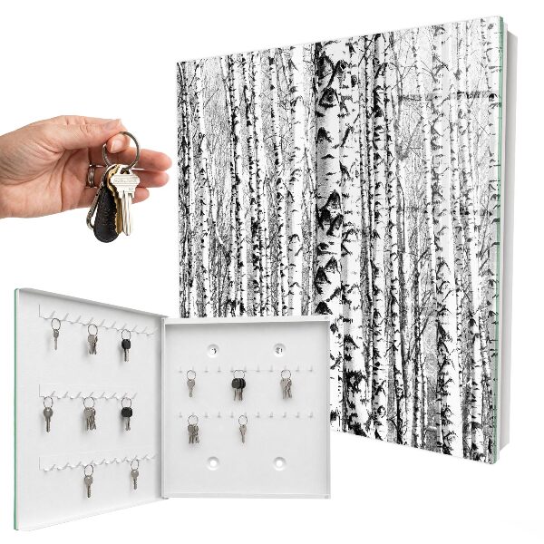 Key cabinet for wall Birch forest