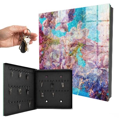 Key cabinet for wall Colorful flowers