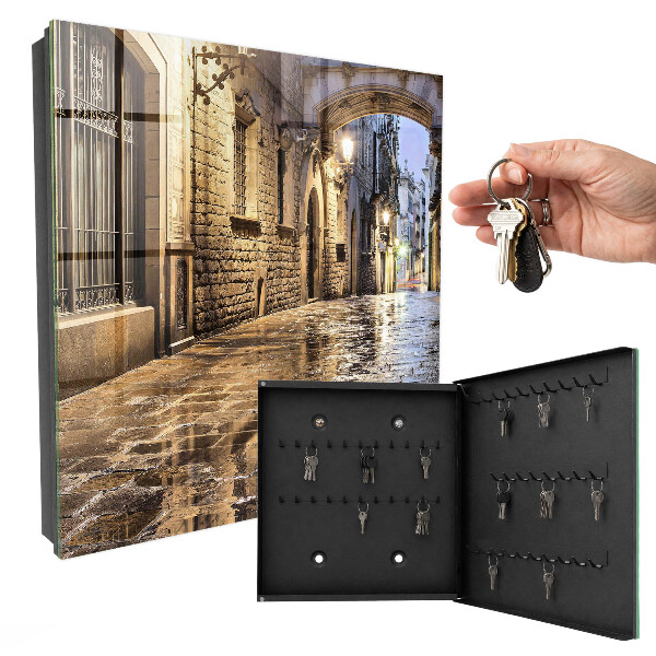 Key cabinet for wall Night street