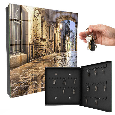 Key cabinet for wall Night street