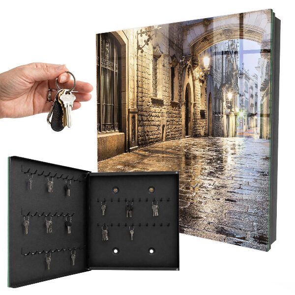 Key cabinet for wall Night street