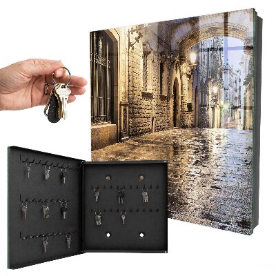 Key cabinet for wall Night street