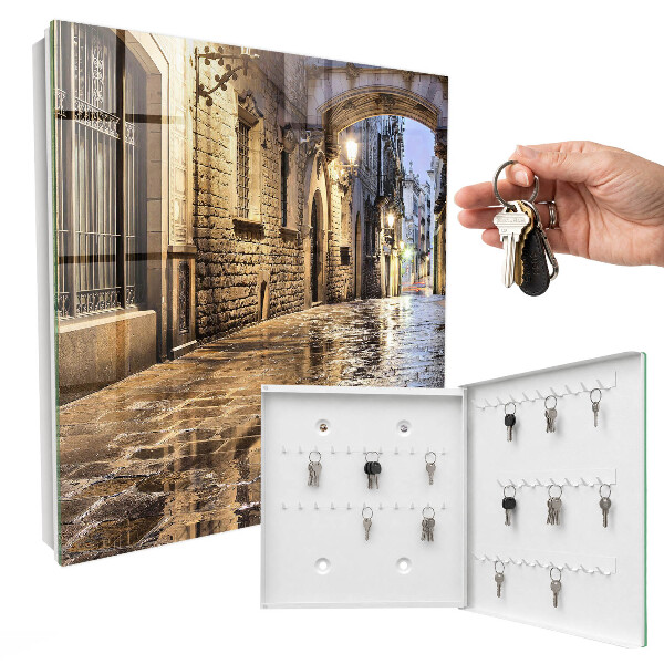 Key cabinet for wall Night street