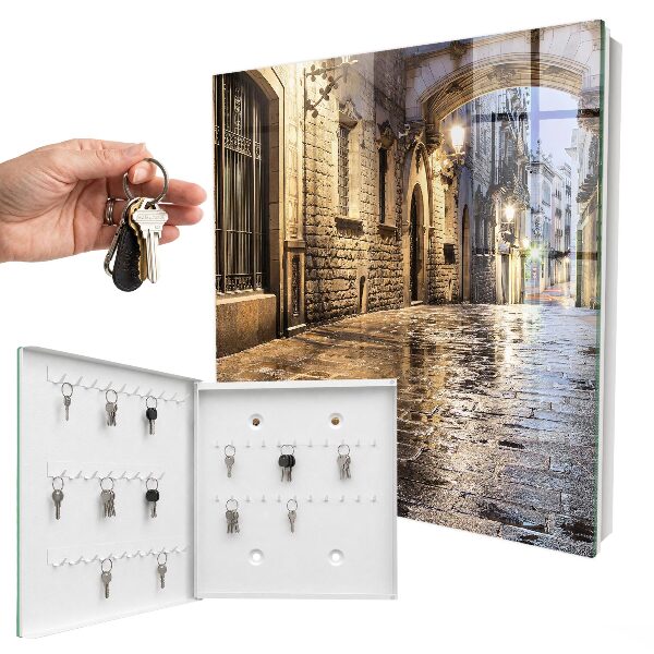 Key cabinet for wall Night street