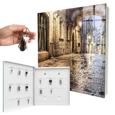 Key cabinet for wall Night street