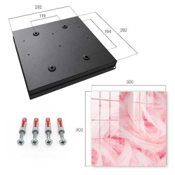 Key cabinet for wall Pink feathers