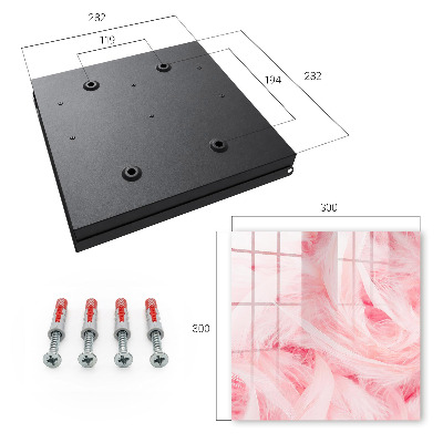 Key cabinet for wall Pink feathers