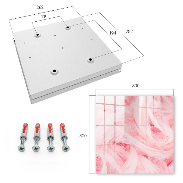 Key cabinet for wall Pink feathers