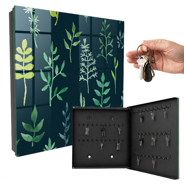 Key box Watercolor leaves