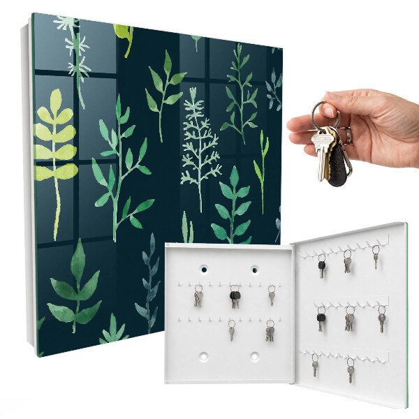 Key box Watercolor leaves