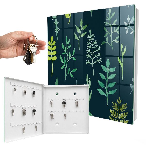 Key box Watercolor leaves