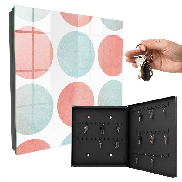 Key storage box Pastel circles
