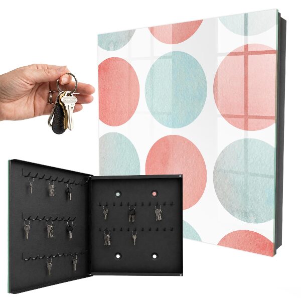Key storage box Pastel circles