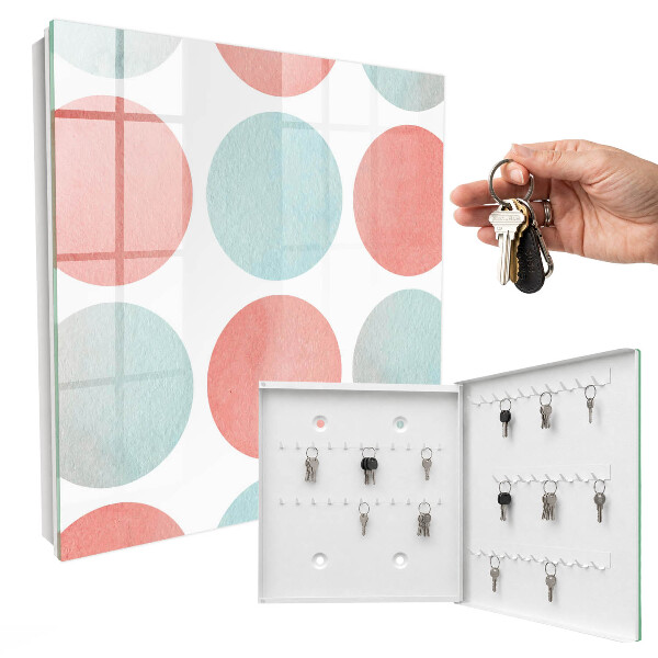 Key storage box Pastel circles
