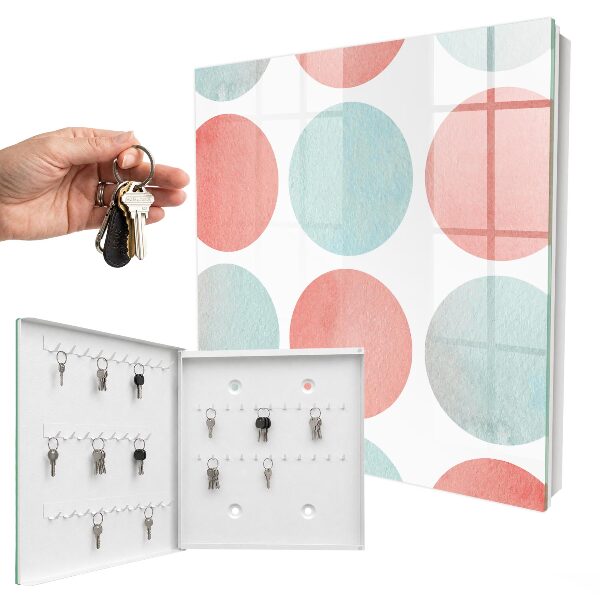 Key storage box Pastel circles