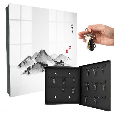 Key storage box Japanese mountains